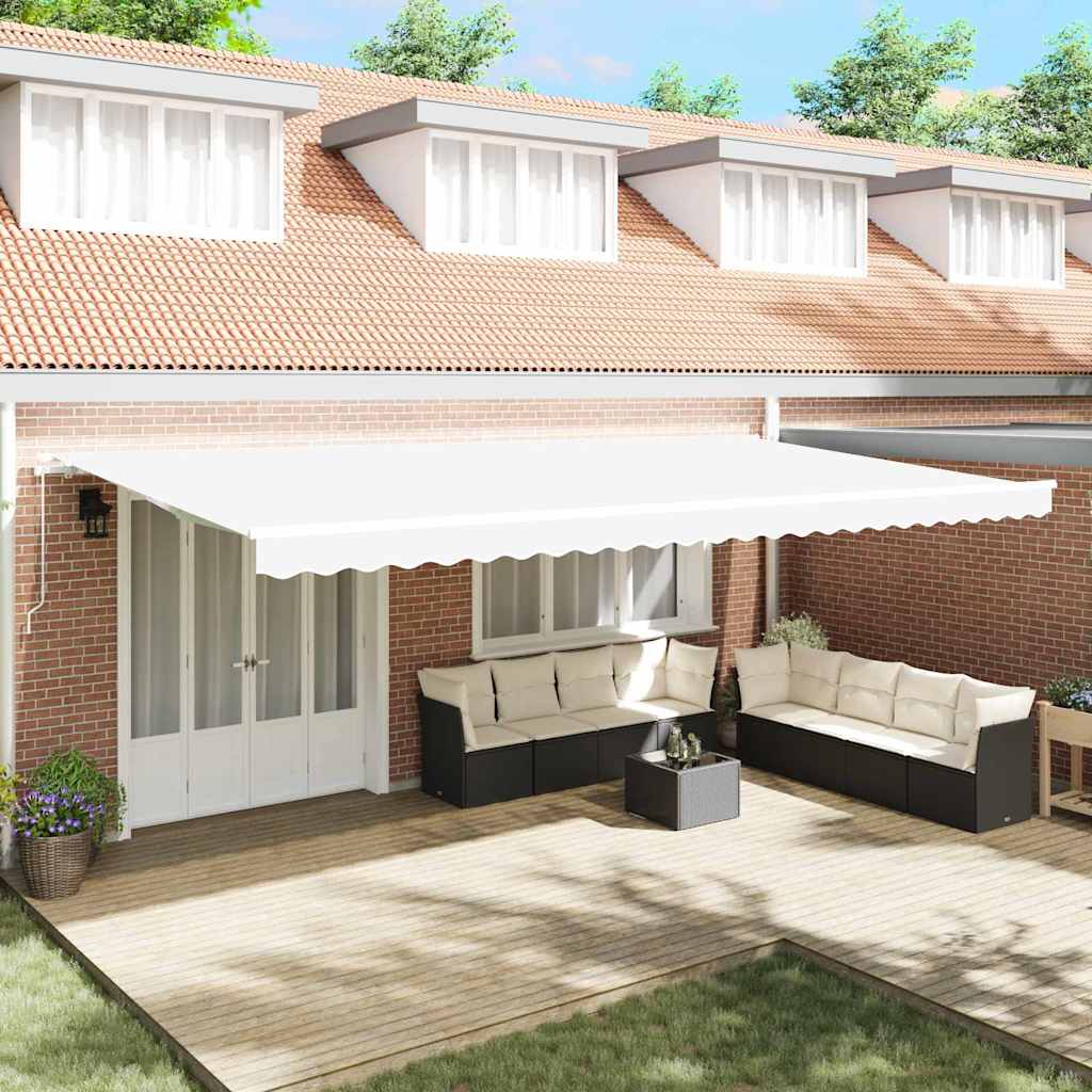 Povlačivi tende Bijela 600 × 300 cm Poliester i aluminij