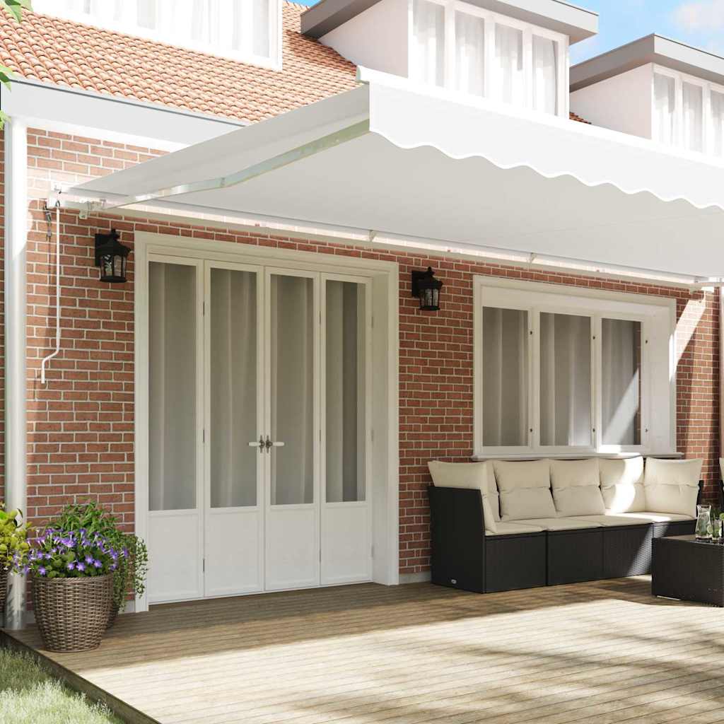 Povlačivi tende Bijela 600 × 300 cm Tkanina i Aluminij