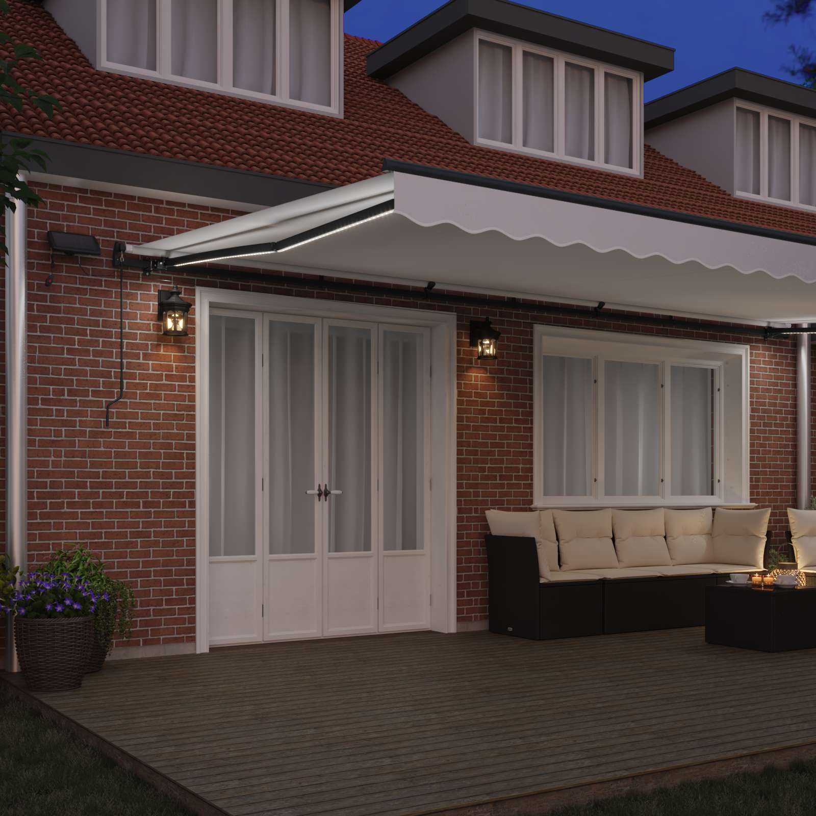 Skrovita tenda Bijelo 600 ×300 cm tkanina