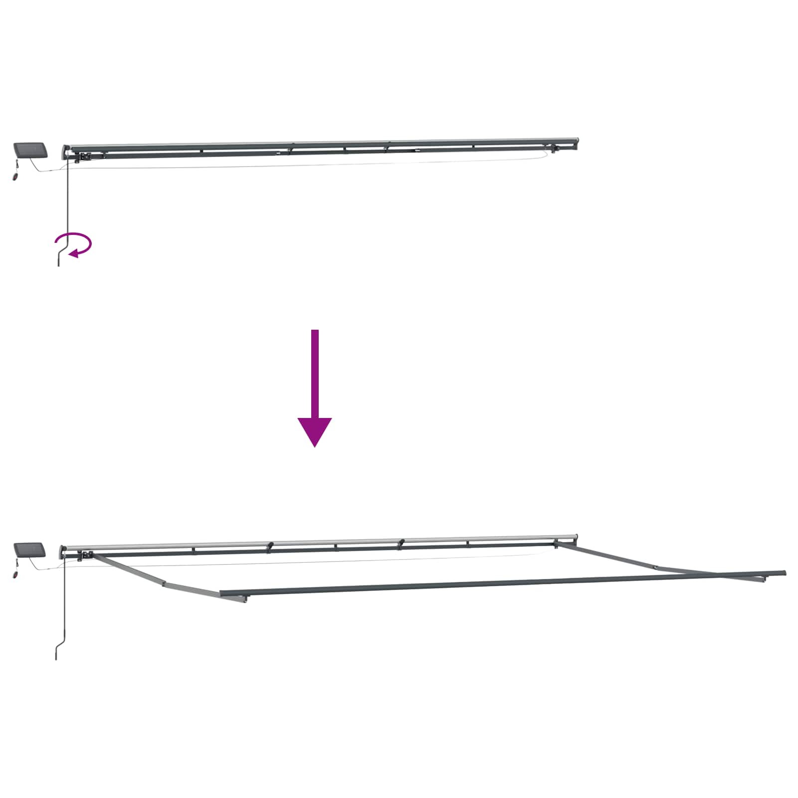 Skrovita tenda Bijelo 600 ×300 cm tkanina