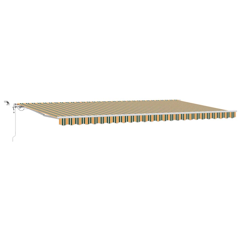 Skrovita tenda Zelena i žuta 600 × 300 cm Poliester i metal