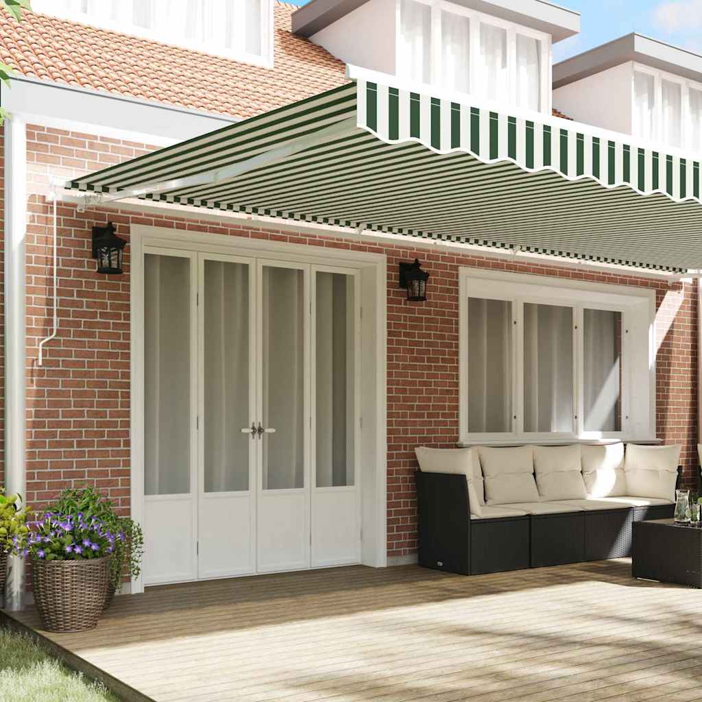 Skrovita tenda Zelena i bijela 600 × 300 cm
