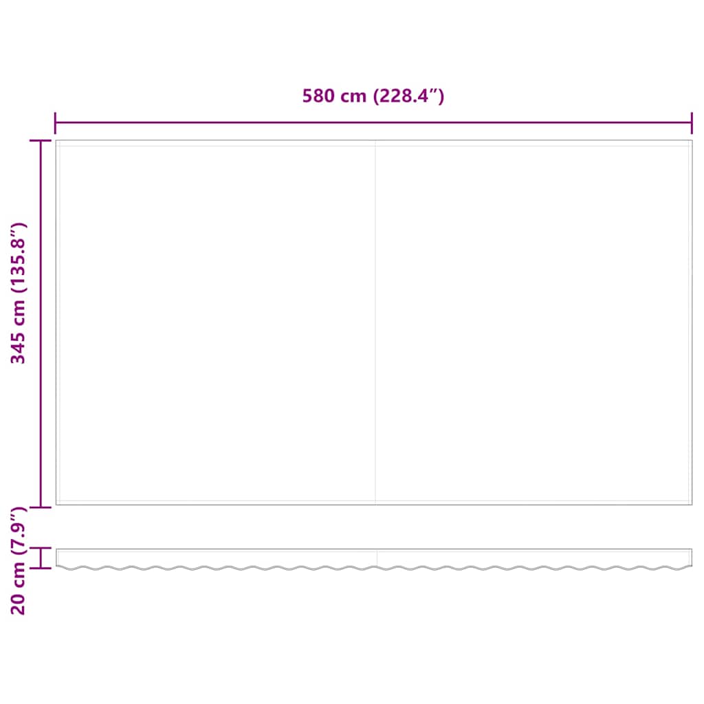 Skrovita tenda Crvena i bijela 600 × 350 cm