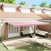Skrovita tenda Crvena i bijela 600 × 350 cm Tkanina i čelik