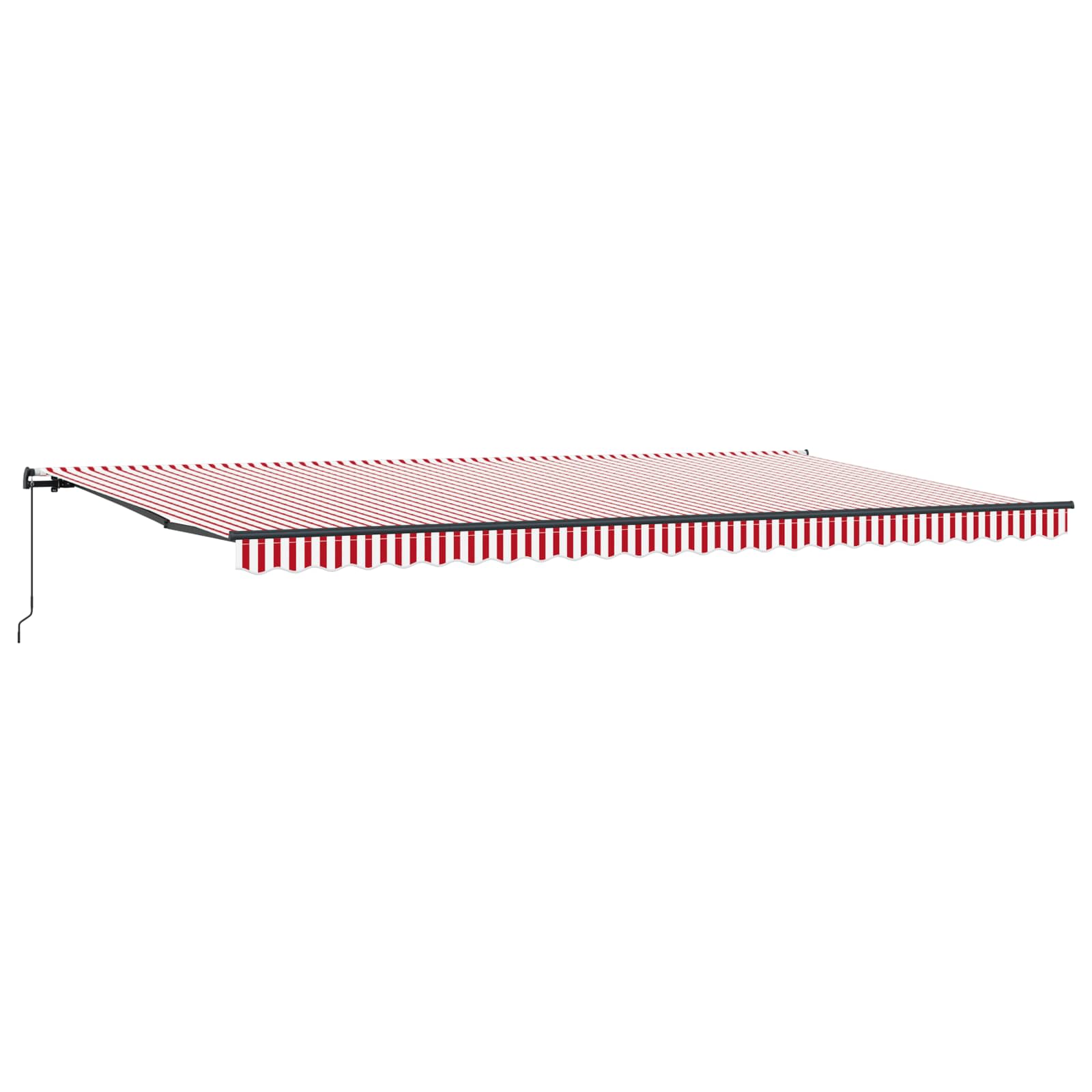 Skrovita tenda Crvena i bijela 600 × 350 cm Poliester i čelik