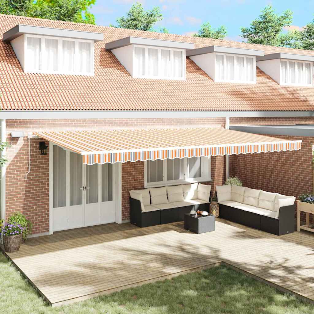 Povlačivi tende Šareni 600 × 350 cm Tkanina i Aluminij