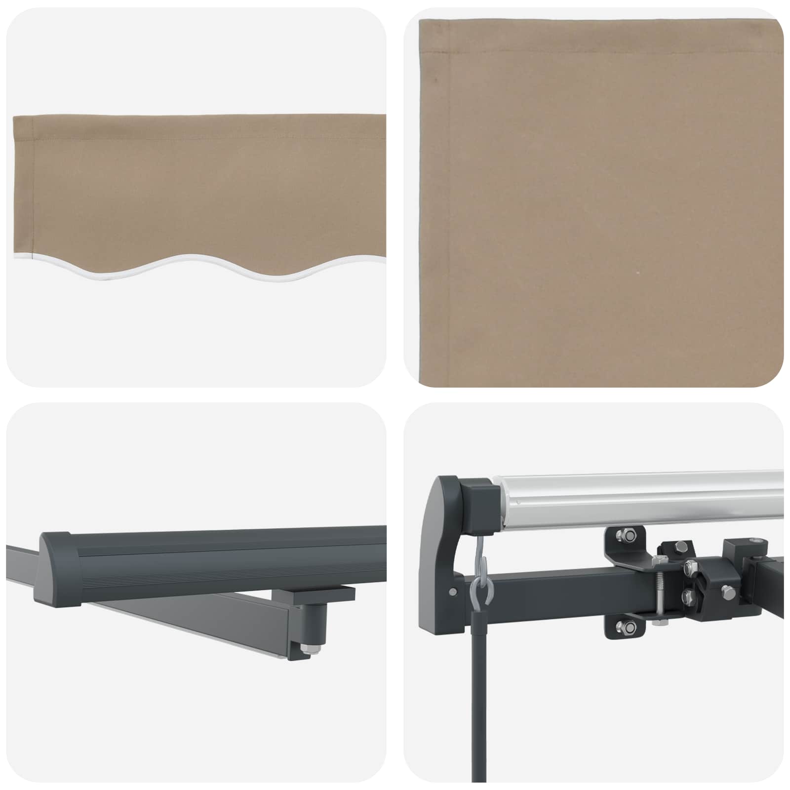 Skrovita tenda S LED lampica Bež 600 ×350 cm tkanina