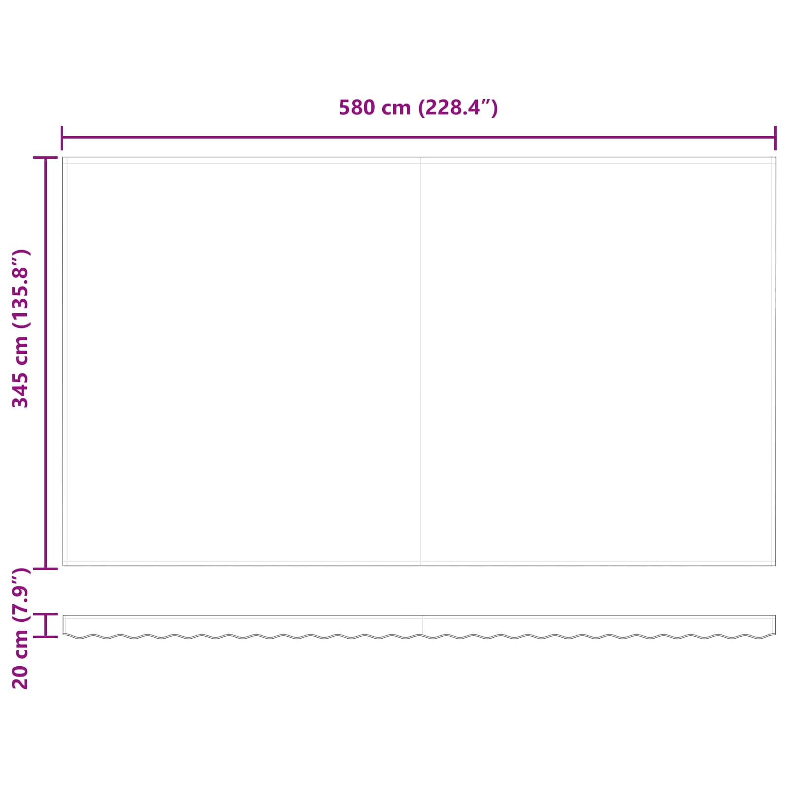 Skrovita tenda S LED lampica Bež 600 ×350 cm tkanina