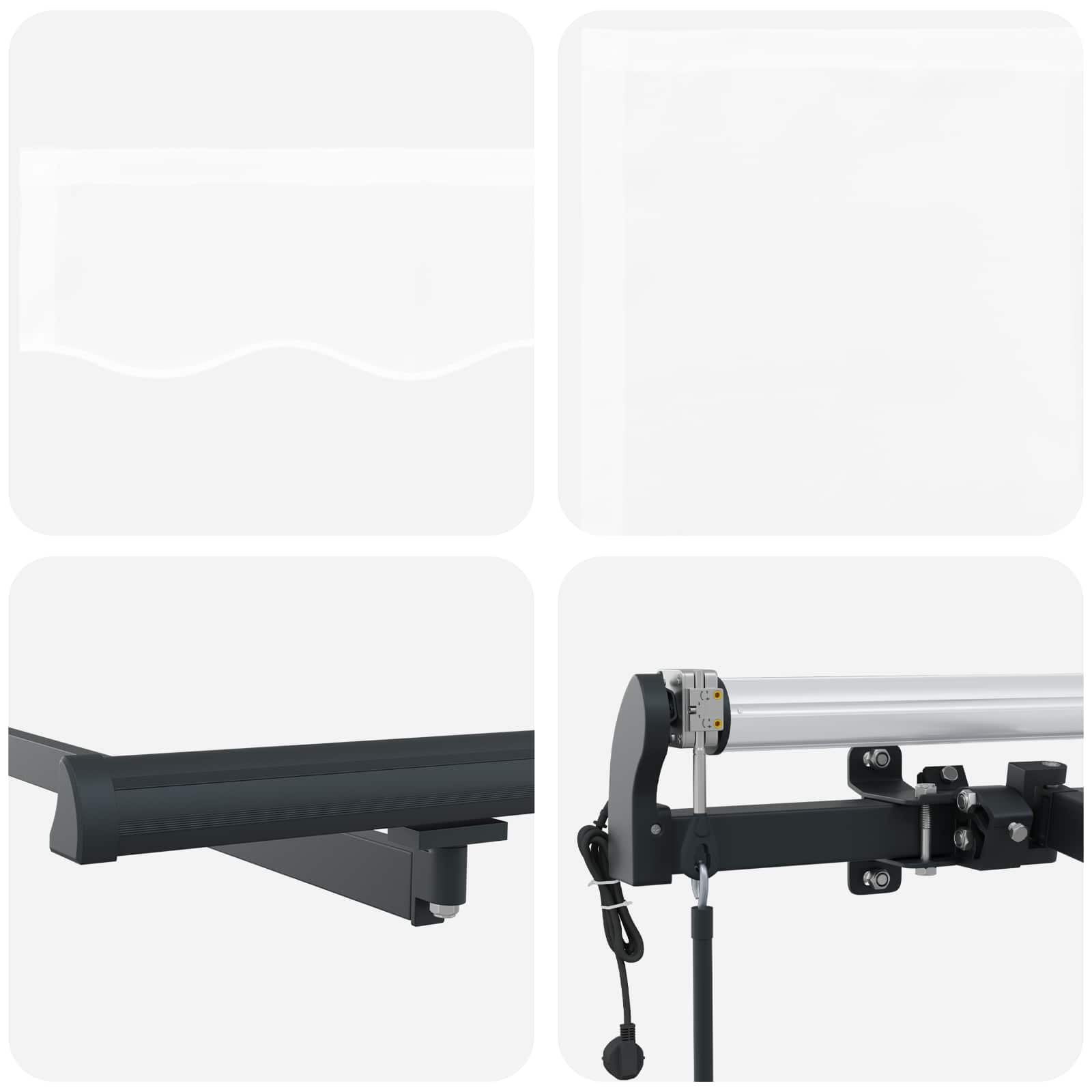 Povlačivi tende Bijela 600 × 350 cm Tkanina i Aluminij