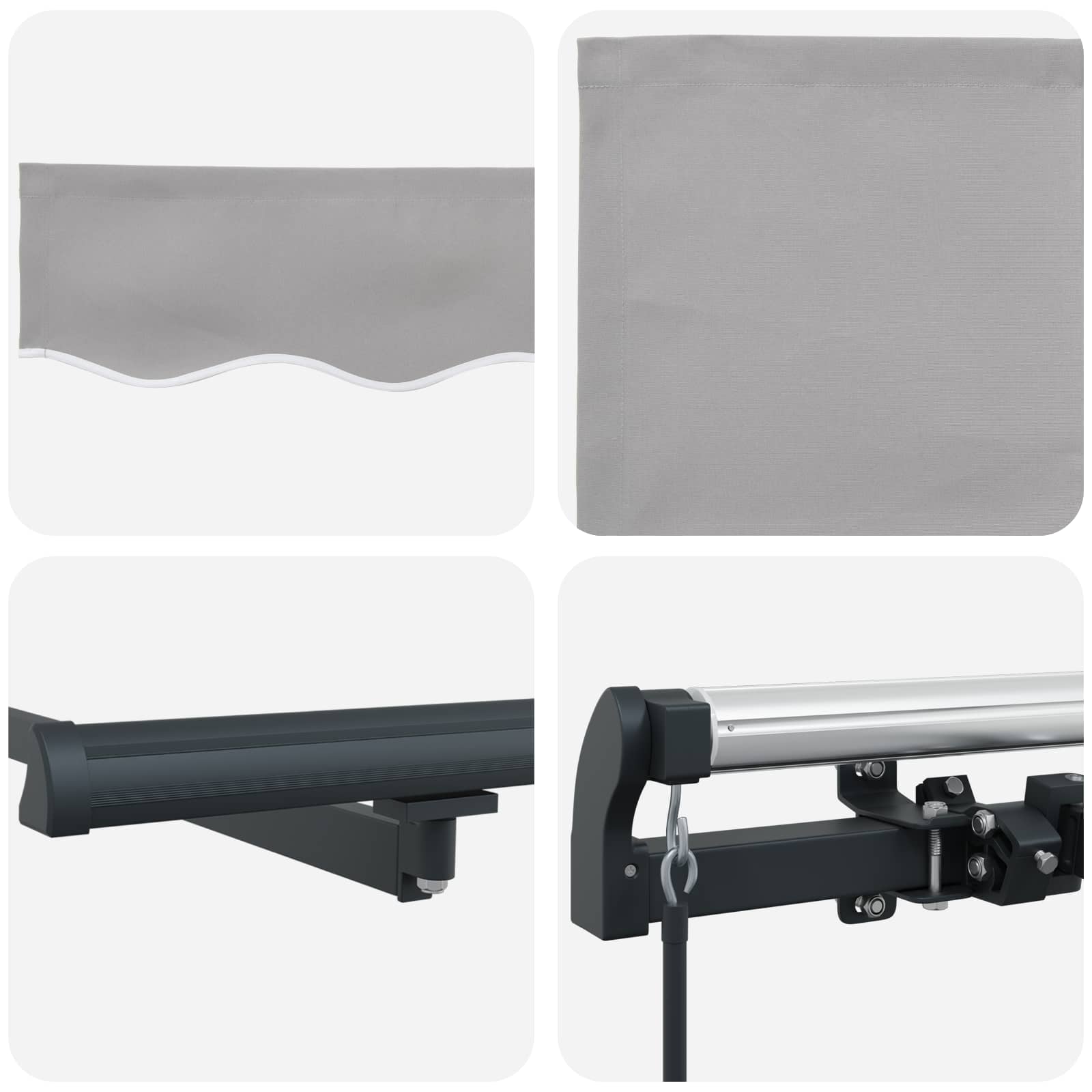 Skrovita tenda Svijetlo siva 600 × 350 cm Poliester i čelik