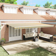 Skrovita tenda Zelena i žuta 600 × 350 cm Tkanina i čelik