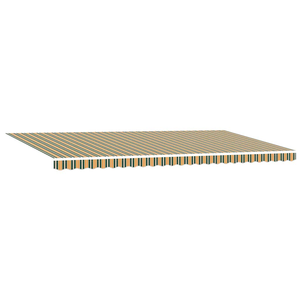Skrovita tenda Zelena i žuta 600 × 350 cm Tkanina i čelik