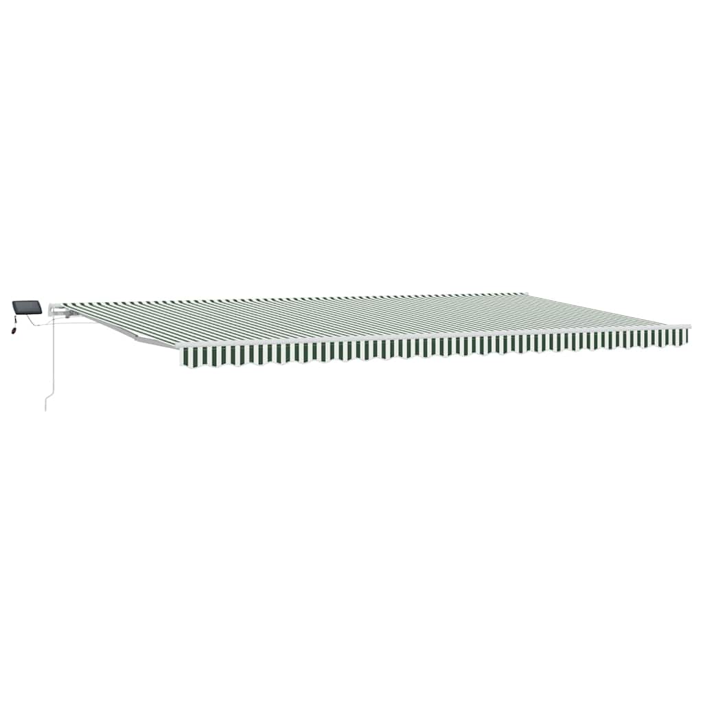 Povlačivi tende Zelena i bijela 600 × 350 cm Tkanina i Aluminij