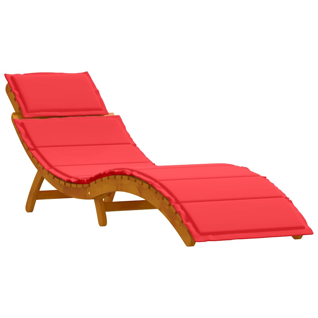 Ležaljka za sunčanje 2 pcs Crvena Čvrsto drvo akacije