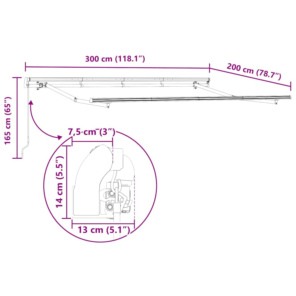 Okvir tende Bijelo 3 x 2 m Metal