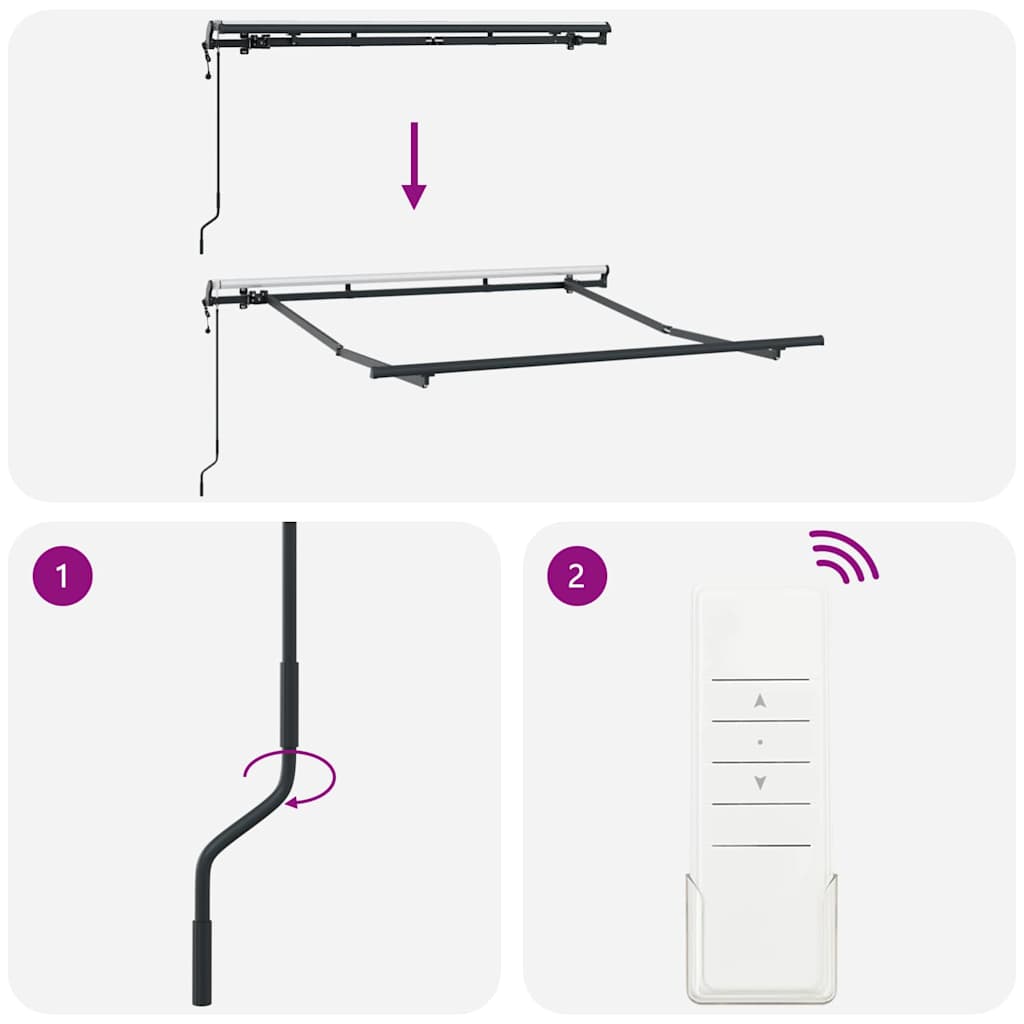 Okvir tende Antracit 2,5 x 2 m Metal