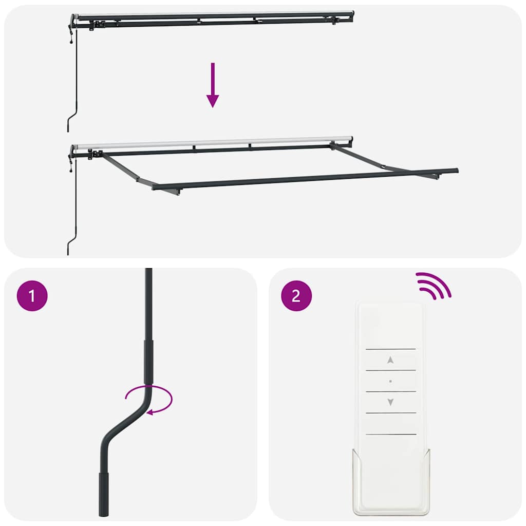 Okvir tende Antracit 3,5 x 2 m Metal