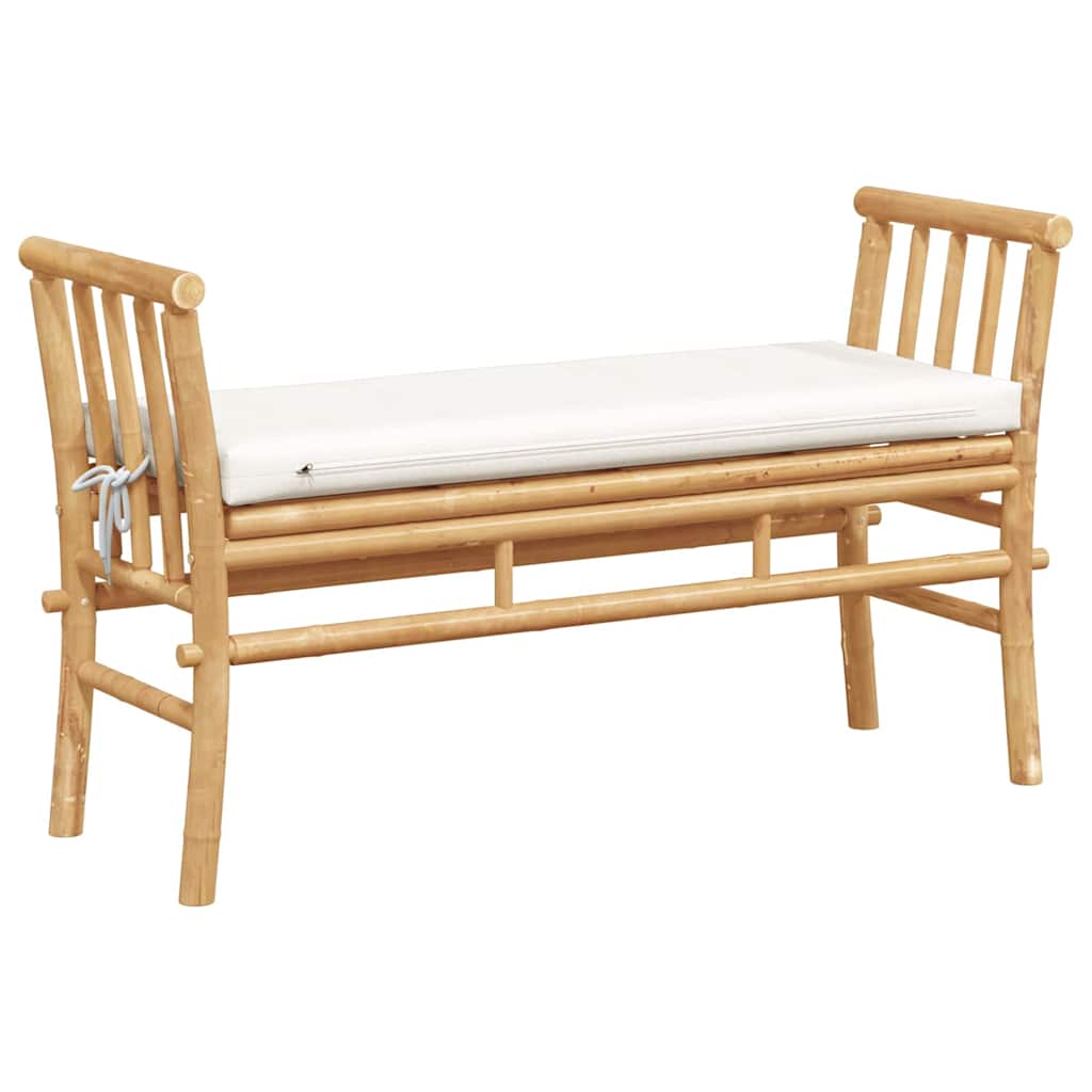 Vrtna klupa s jastukom Smeđa 110 x 38 x 65cm bambus