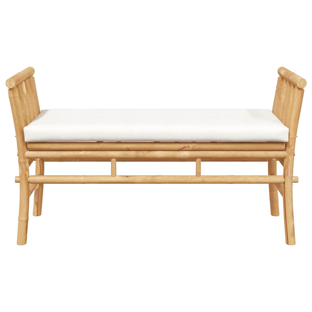 Vrtna klupa s jastukom Smeđa 110 x 38 x 65cm bambus