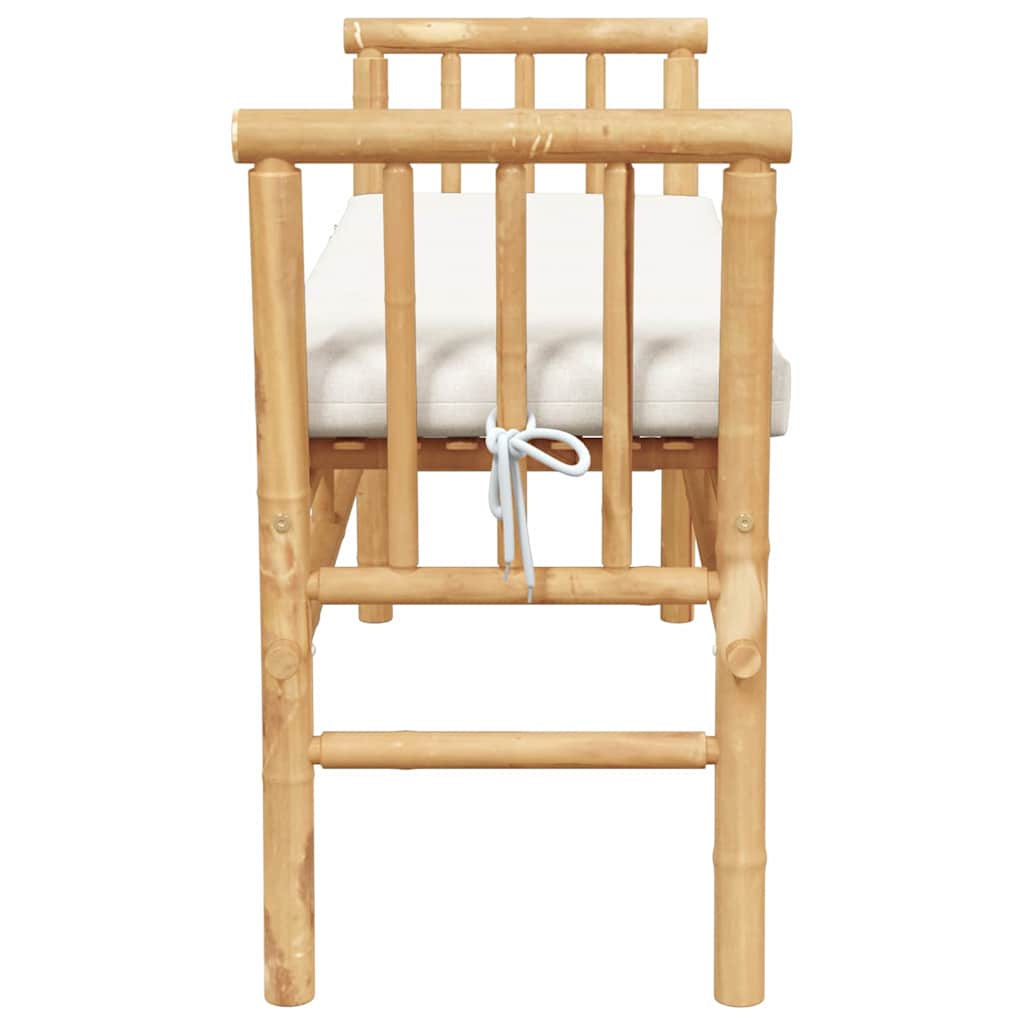 Vrtna klupa s jastukom Smeđa 110 x 38 x 65cm bambus