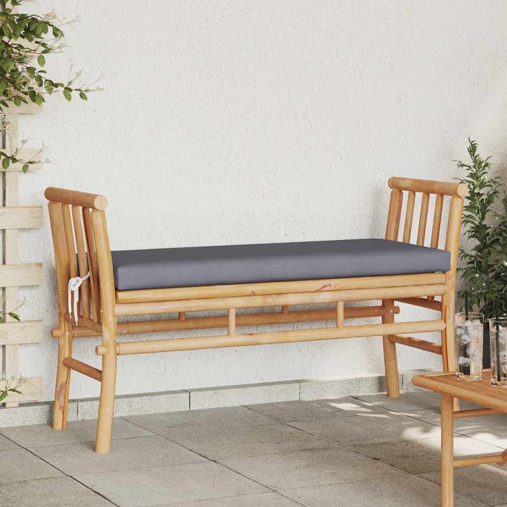 Vrtna klupa s jastukom Smeđa 110 x 38 x 65cm bambus