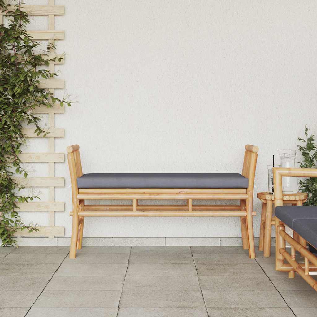 Vrtna klupa s jastukom Smeđa 110 x 38 x 65cm bambus