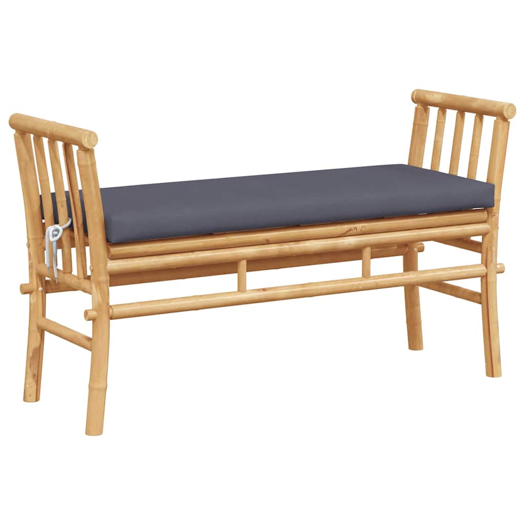 Vrtna klupa s jastukom Smeđa 110 x 38 x 65cm bambus