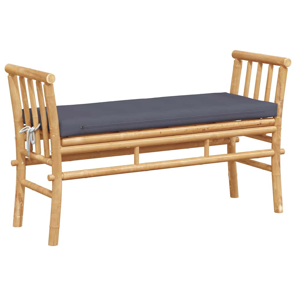 Vrtna klupa s jastukom Smeđa 110 x 38 x 65cm bambus