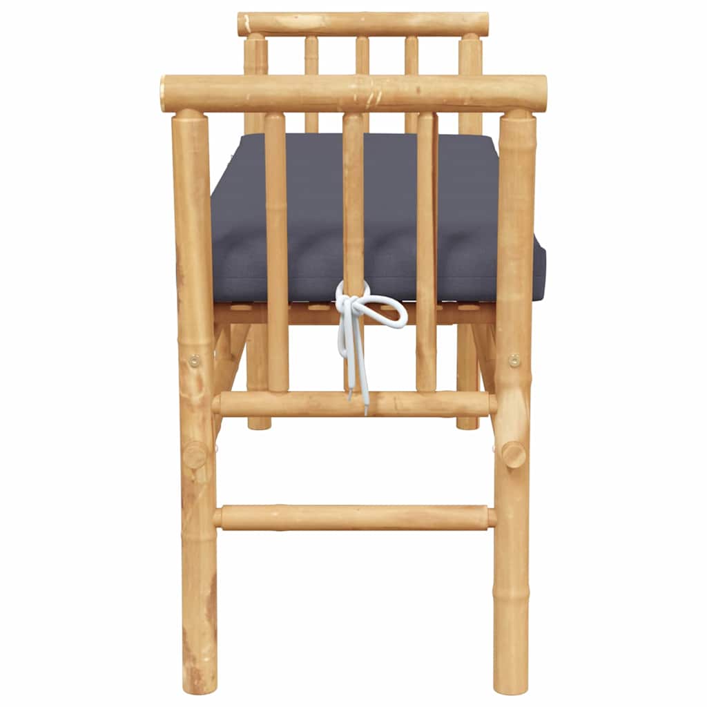 Vrtna klupa s jastukom Smeđa 110 x 38 x 65cm bambus