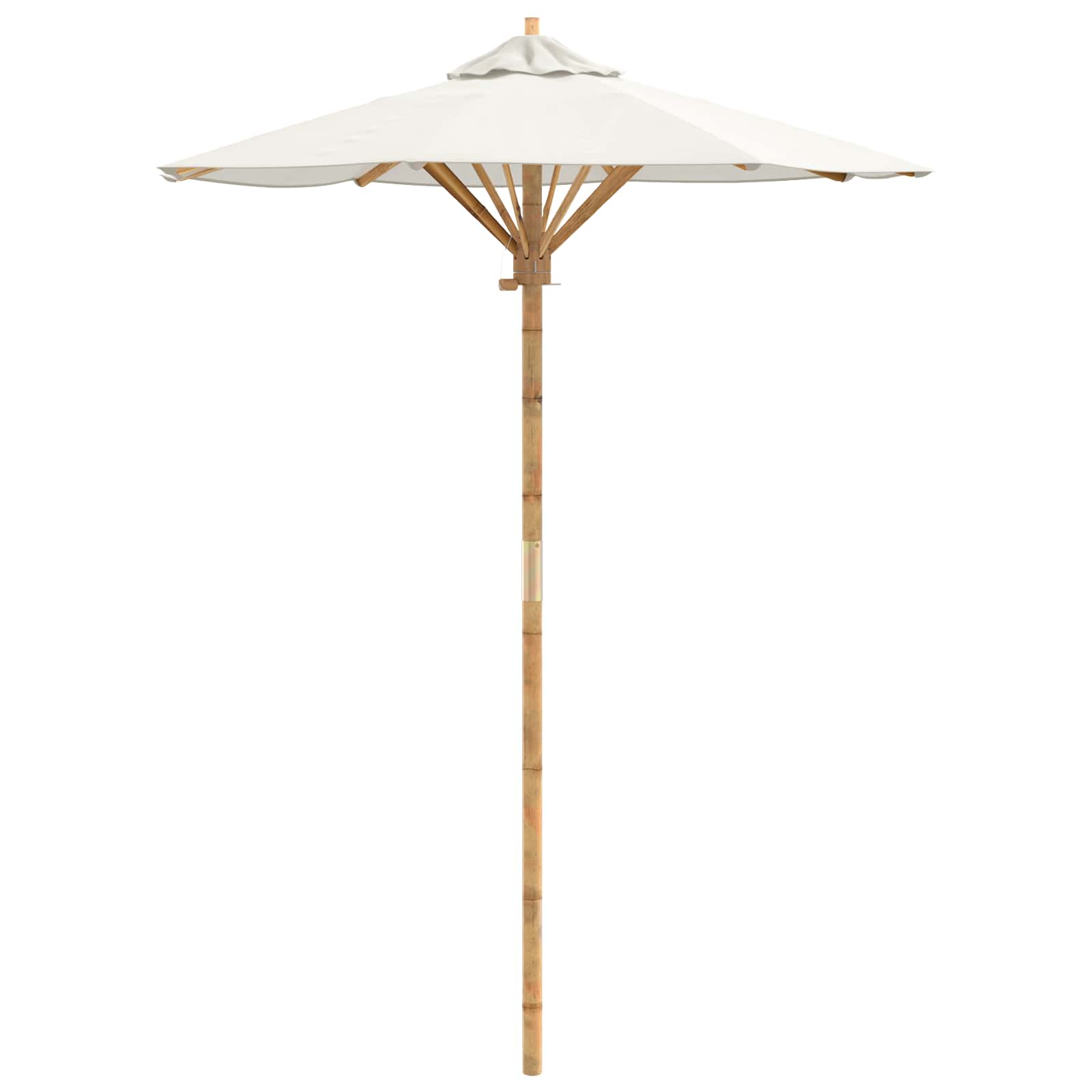 Vrtni suncobran Krem bijela Ø 150 x 210 cm bambus