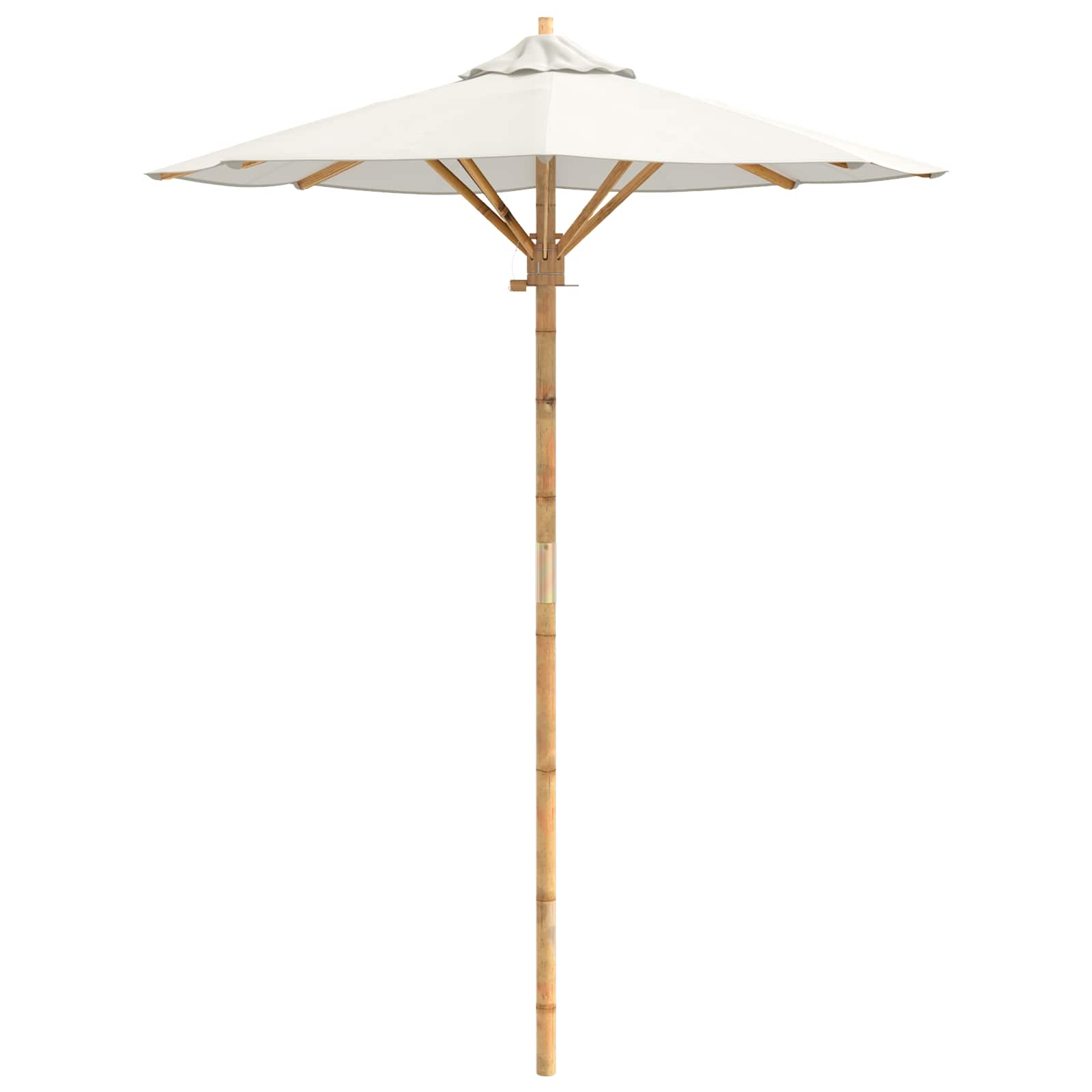 Vrtni suncobran Krem bijela Ø 150 x 210 cm bambus