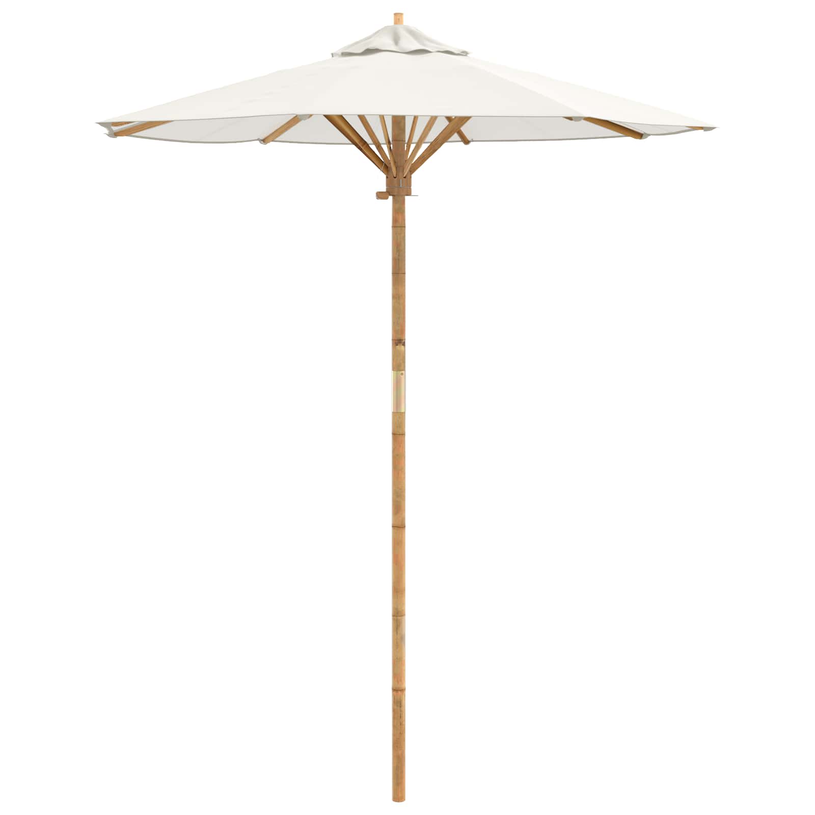 Vrtni suncobran Krem bijela Ø 180 x 230 cm bambus