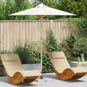 Vrtni suncobran Krem bijela Ø 217 x 230 cm bambus
