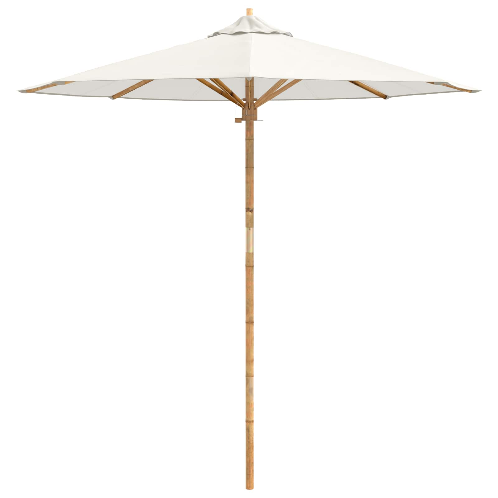 Vrtni suncobran Krem bijela Ø 217 x 230 cm bambus