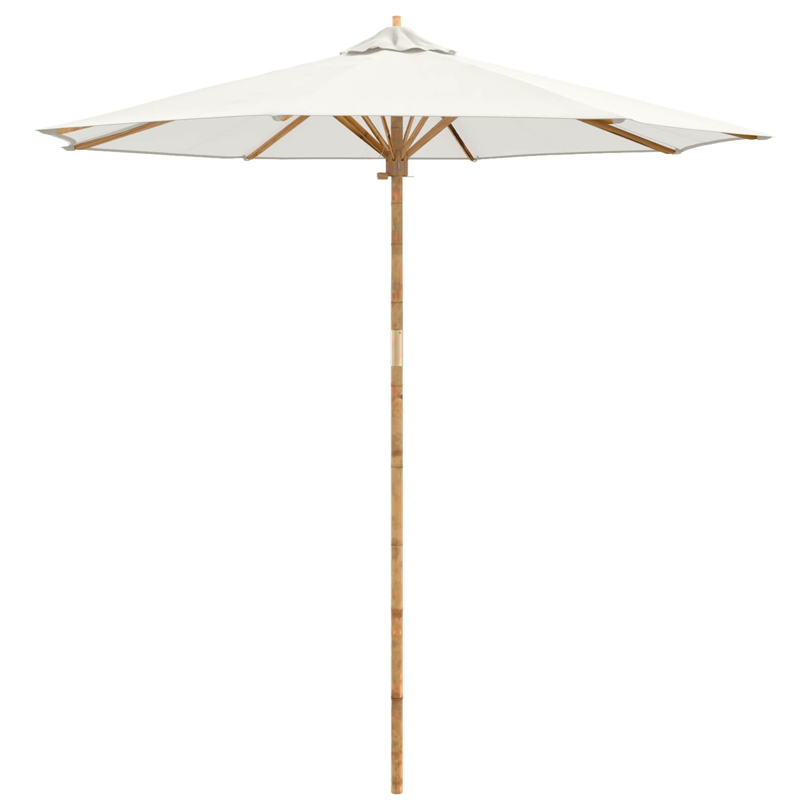 Vrtni suncobran Krem bijela Ø 240 x 260 cm bambus