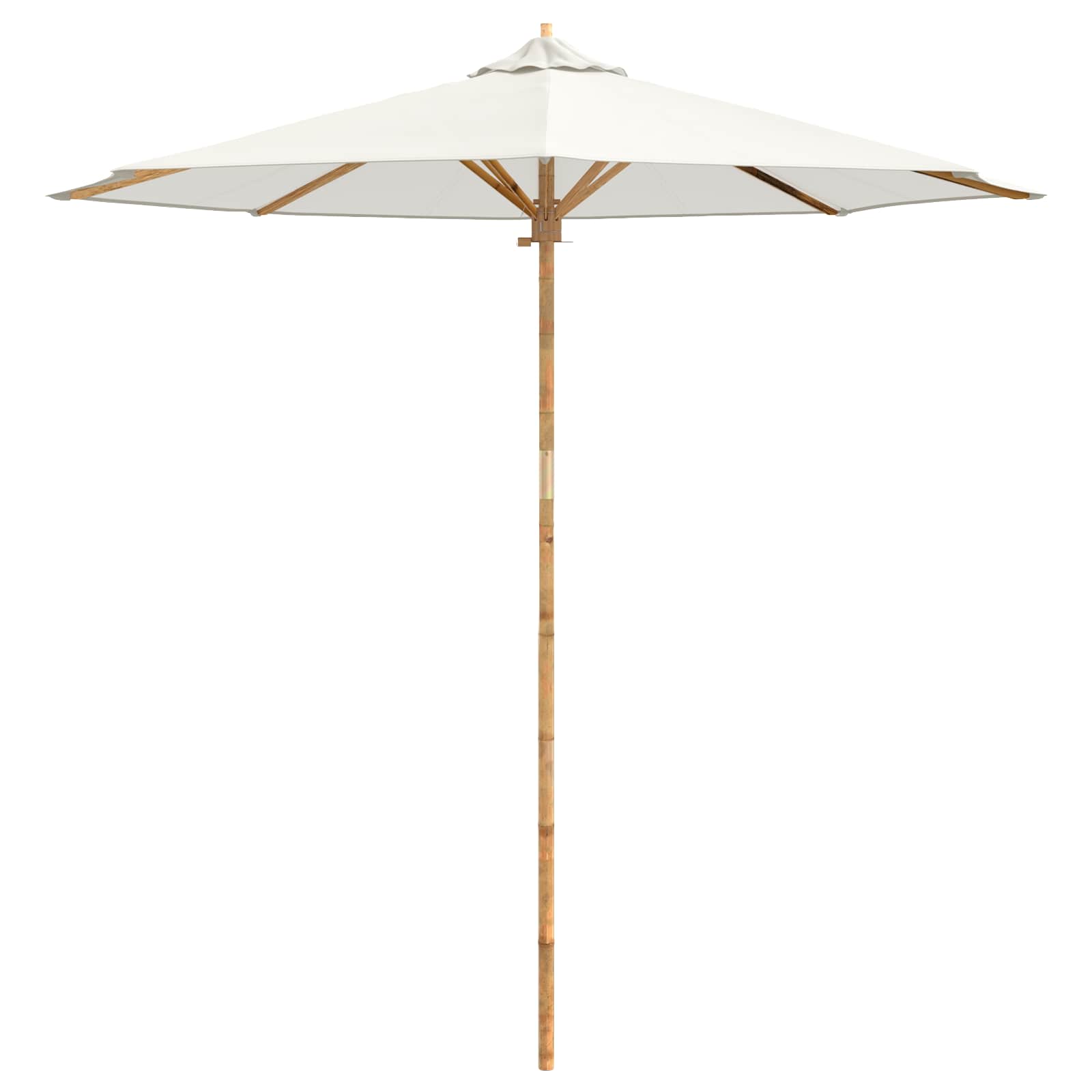 Vrtni suncobran Krem bijela Ø 240 x 260 cm bambus