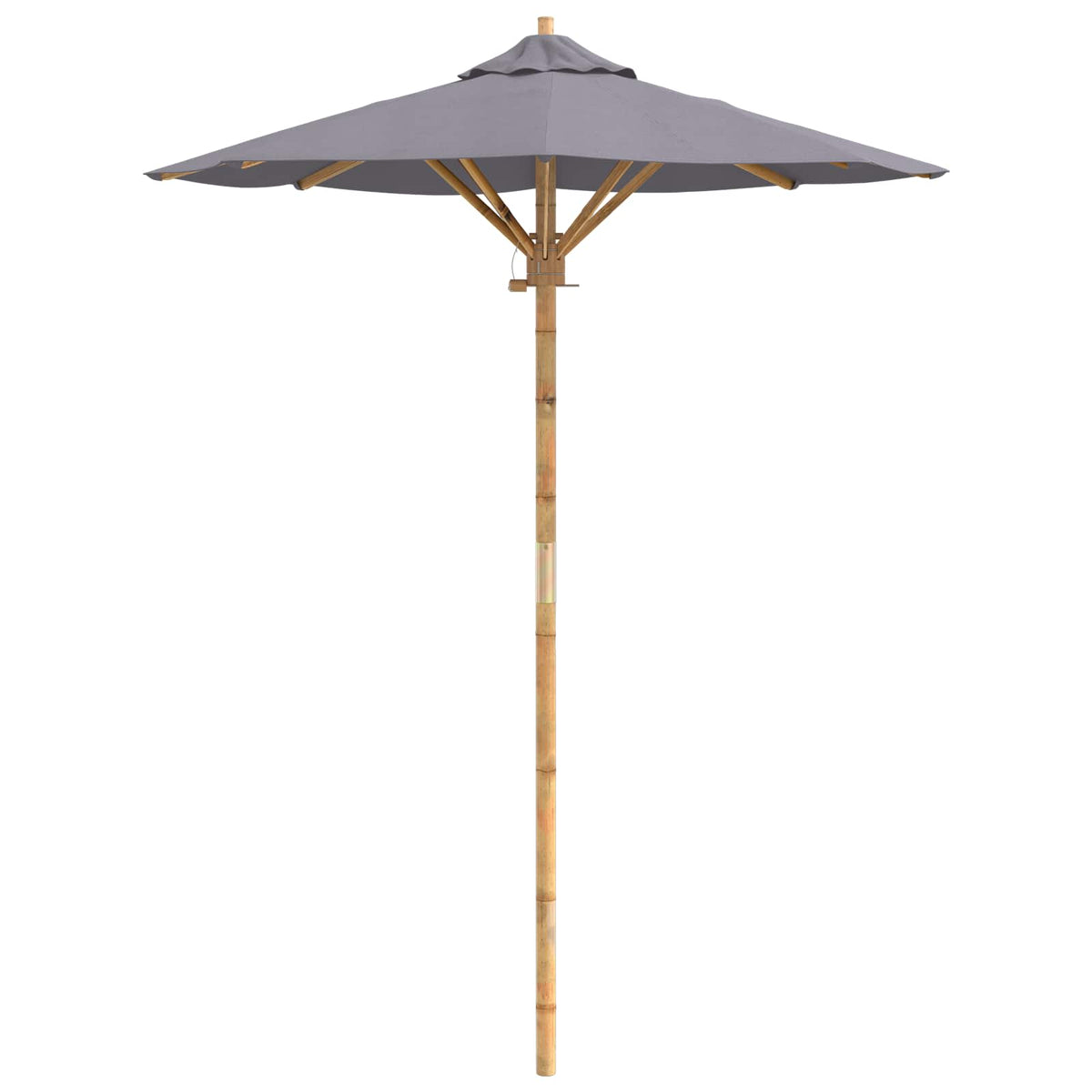 Vrtni suncobran Tamno siva Ø 150 x 210 cm bambus