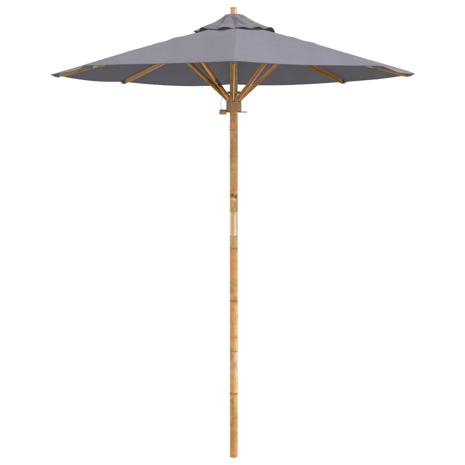 Vrtni suncobran Tamno siva Ø 180 x 230 cm bambus
