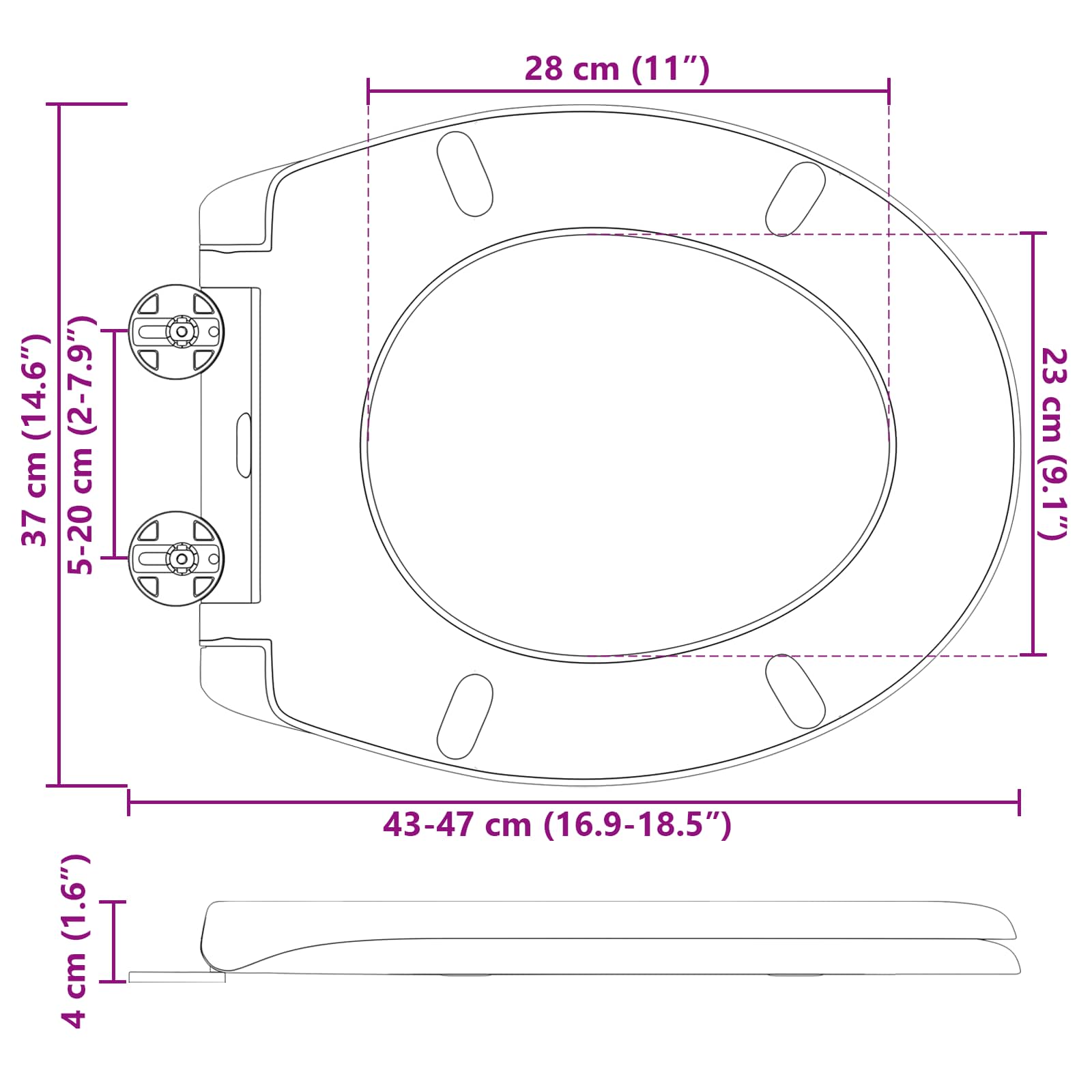 WC daska Siva 47 x 37 x 4 cm Duroplast