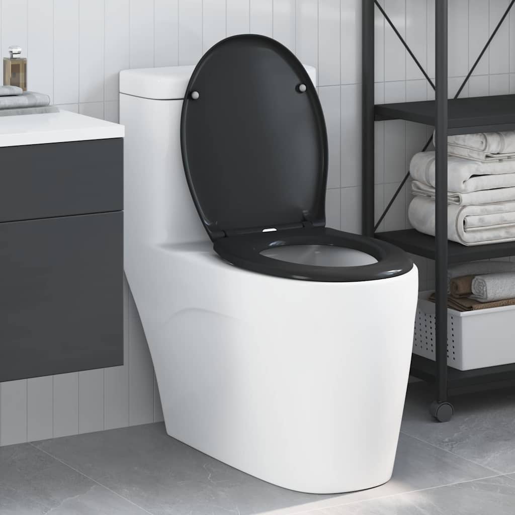 WC daska Crna 47 x 37 x 4 cm Duroplast