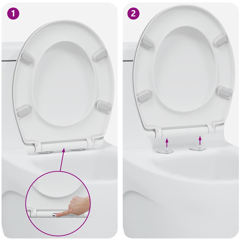 WC daska Bijelo 47 x 37 x 4 cm Duroplast