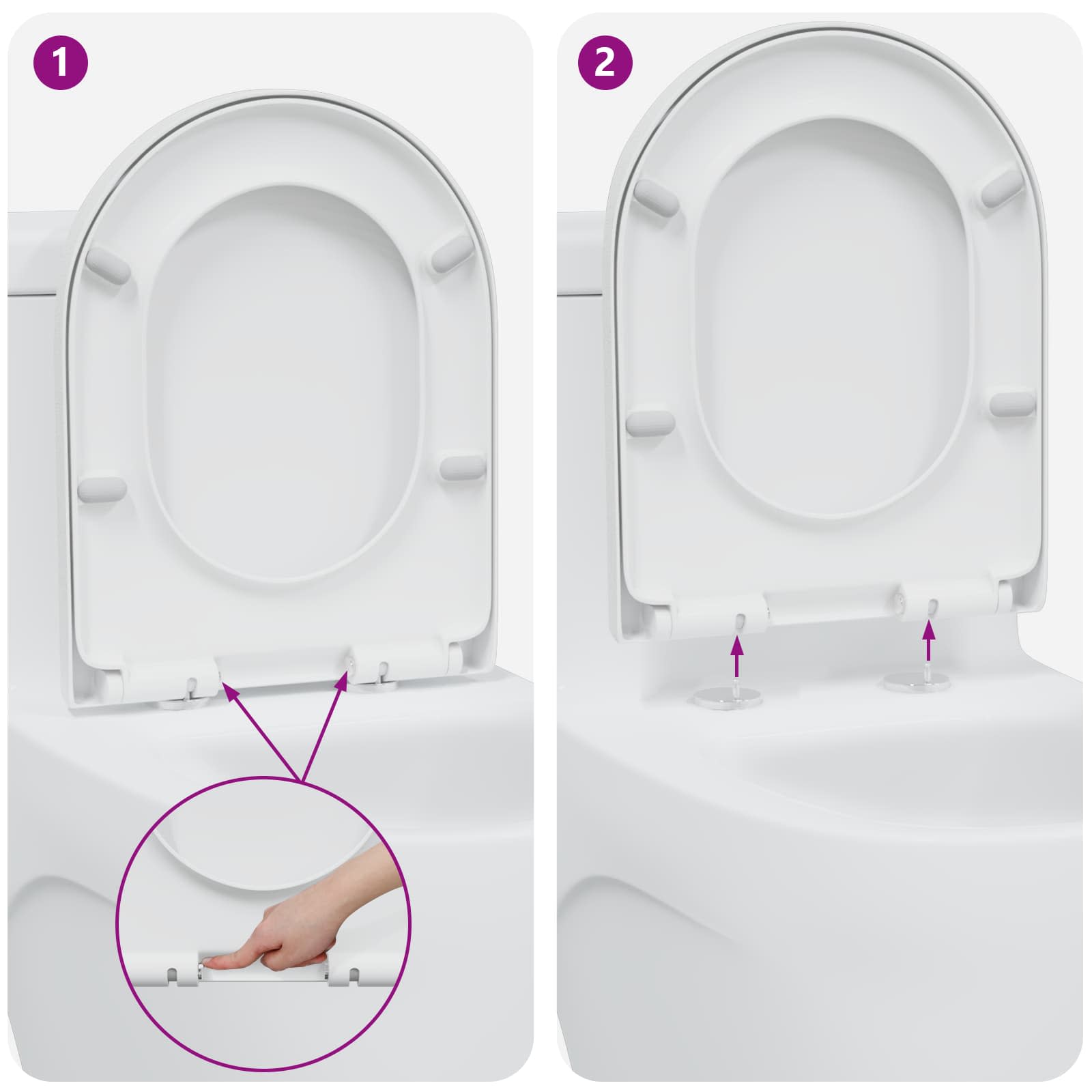 WC daska Bijelo 49 x 36 x 4 cm Duroplast