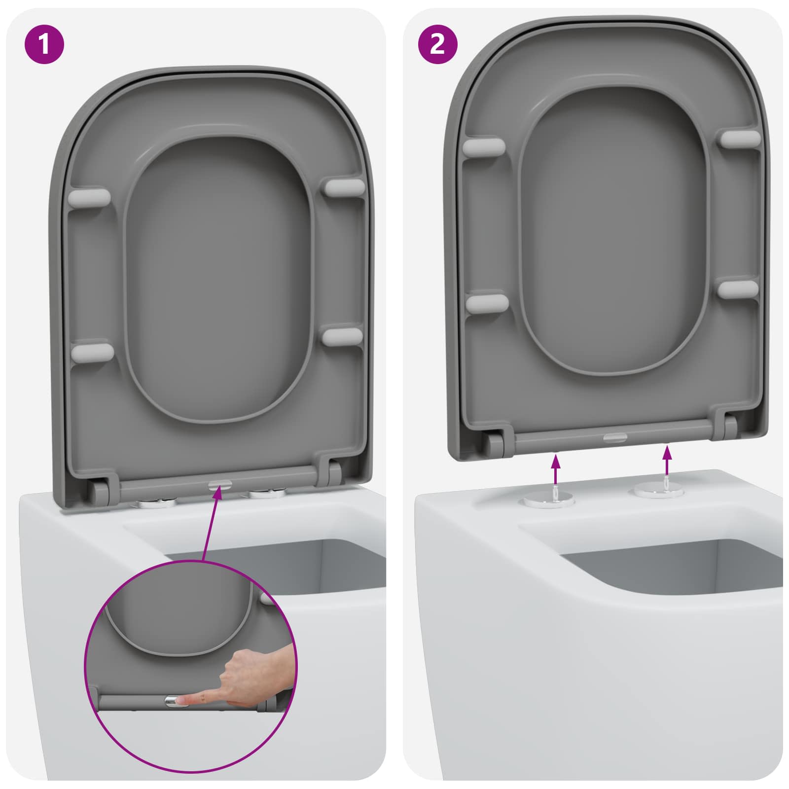 WC daska Siva 47,5 x 35 x 3,6 cm Duroplast