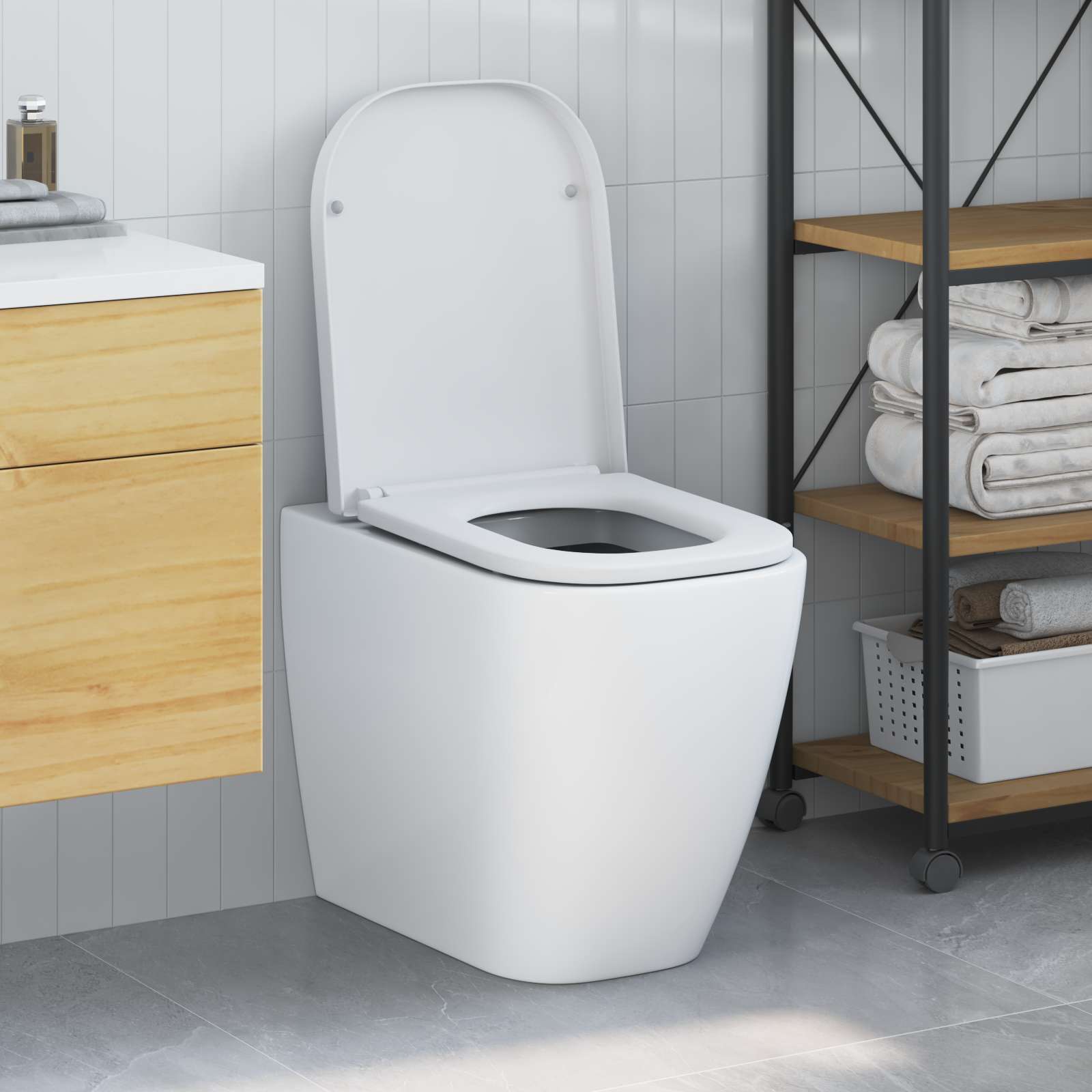 WC daska Bijelo 47,5 x 35 x 3,6 cm Duroplast