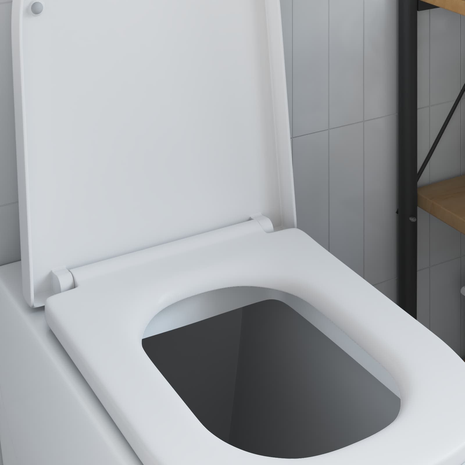 WC daska Bijelo 47,5 x 35 x 3,6 cm Duroplast