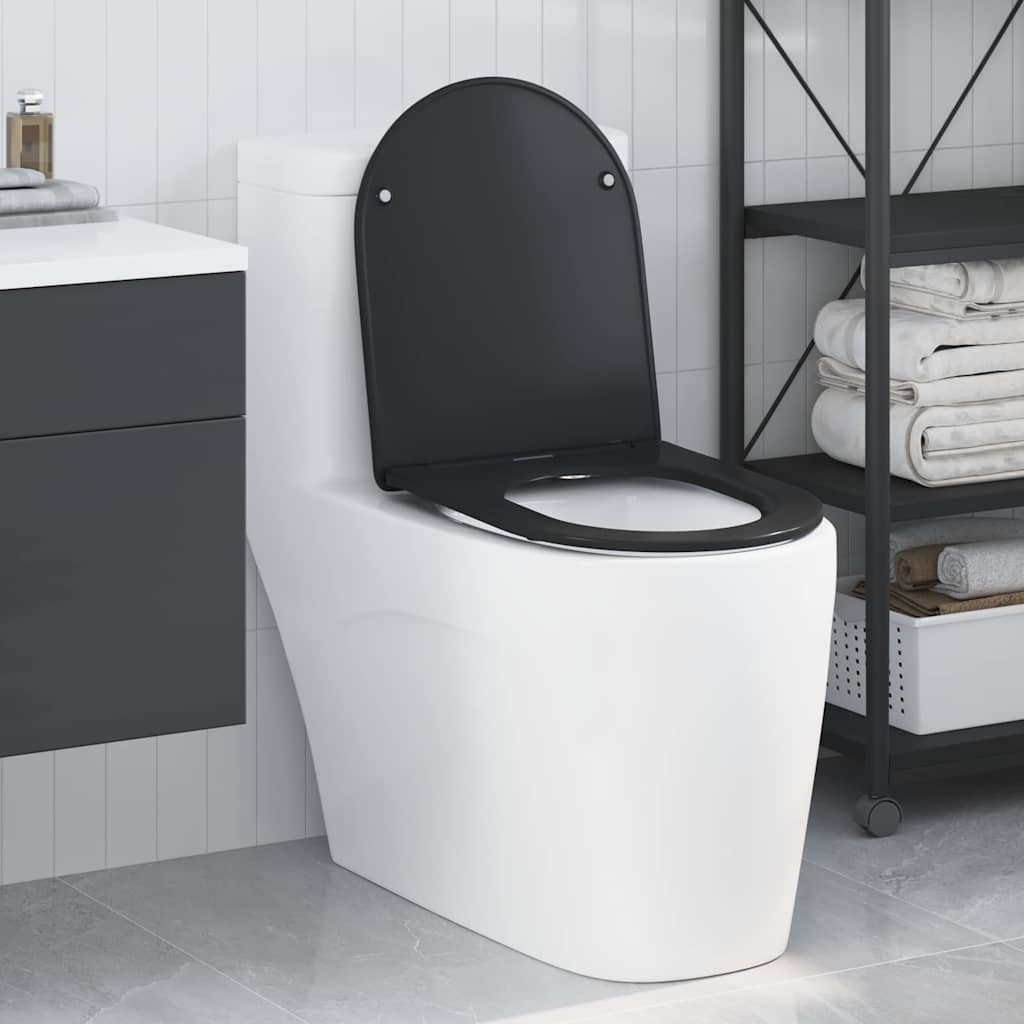 WC daska Crna 47 x 36 x 3,4 cm Duroplast
