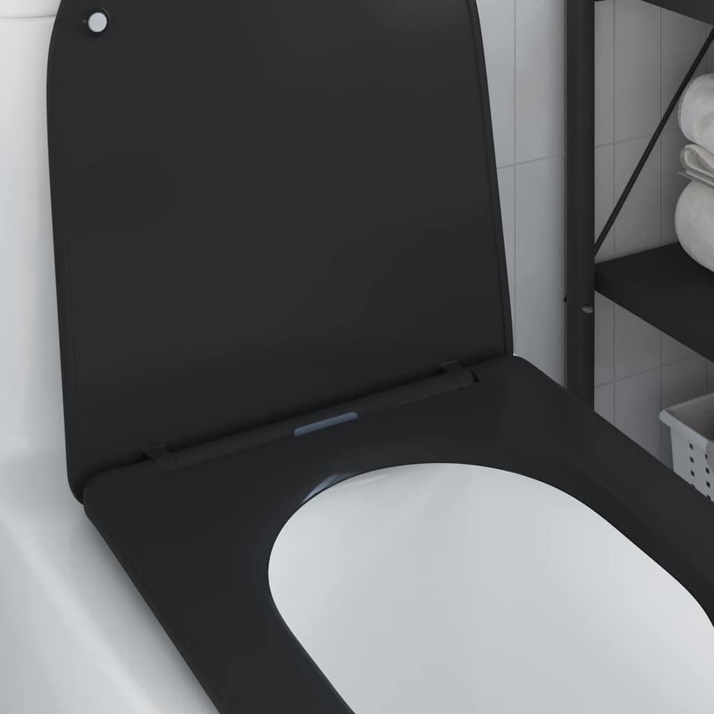 WC daska Crna 47 x 36 x 3,4 cm Duroplast