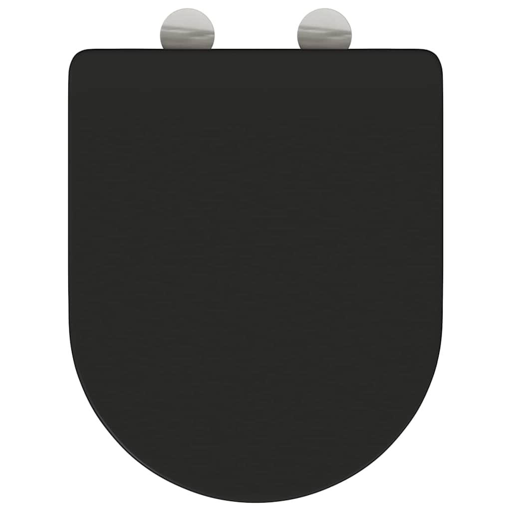 WC daska Crna 47 x 36 x 3,4 cm Duroplast