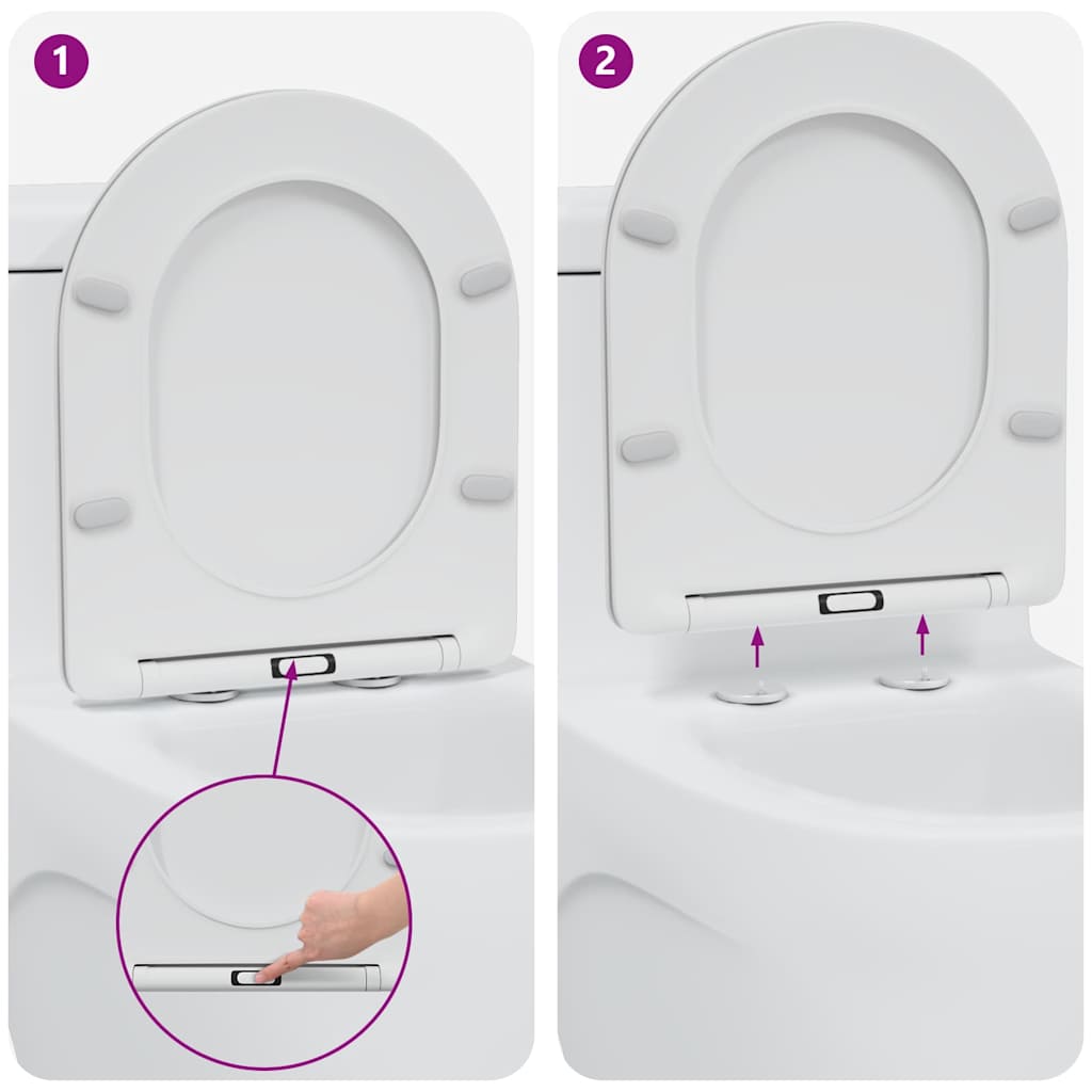 WC daska Bijelo 47 x 36 x 3,4 cm Duroplast