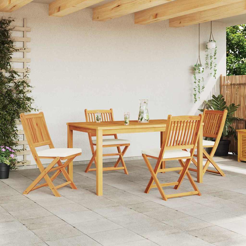Sklopiva stolica s jastukom 4 pcs Bijelo 49 x 57,5 x 92 cm